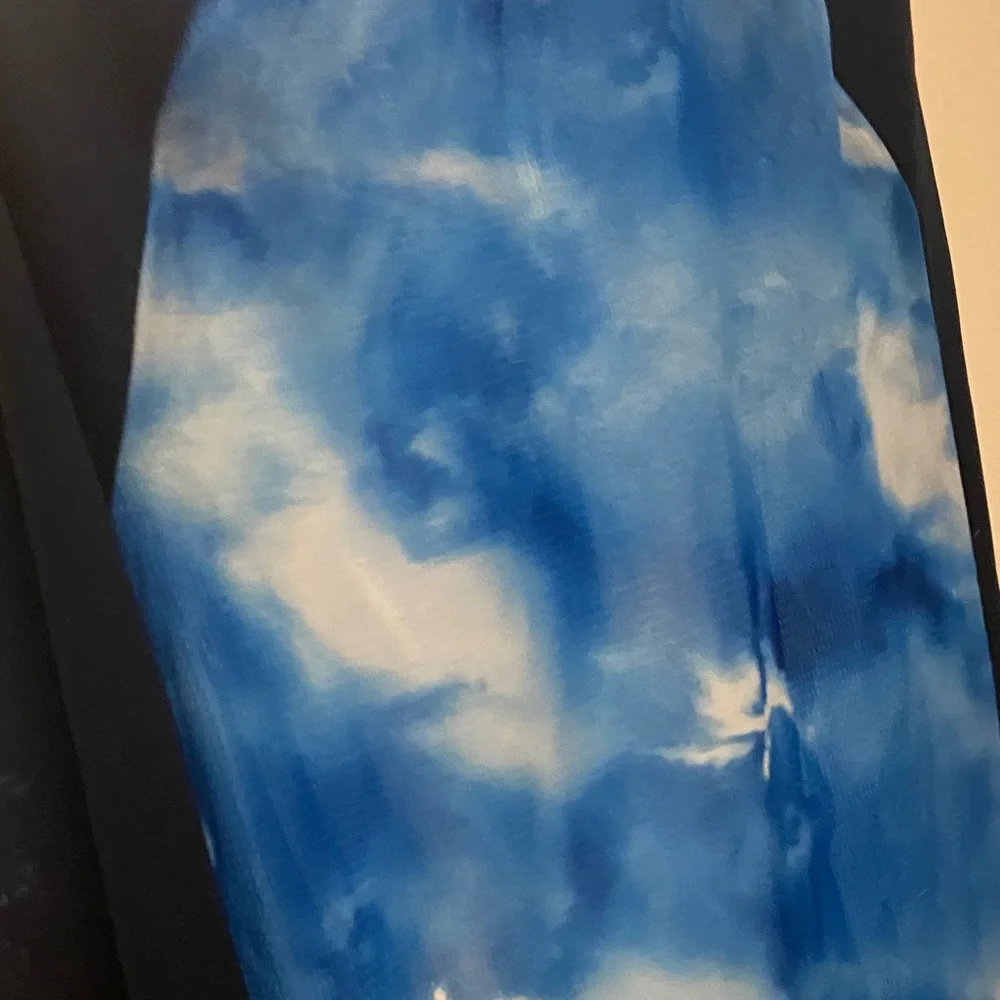 Old Navy Blue and Black Tie-Dye Raglan Swim Shirt